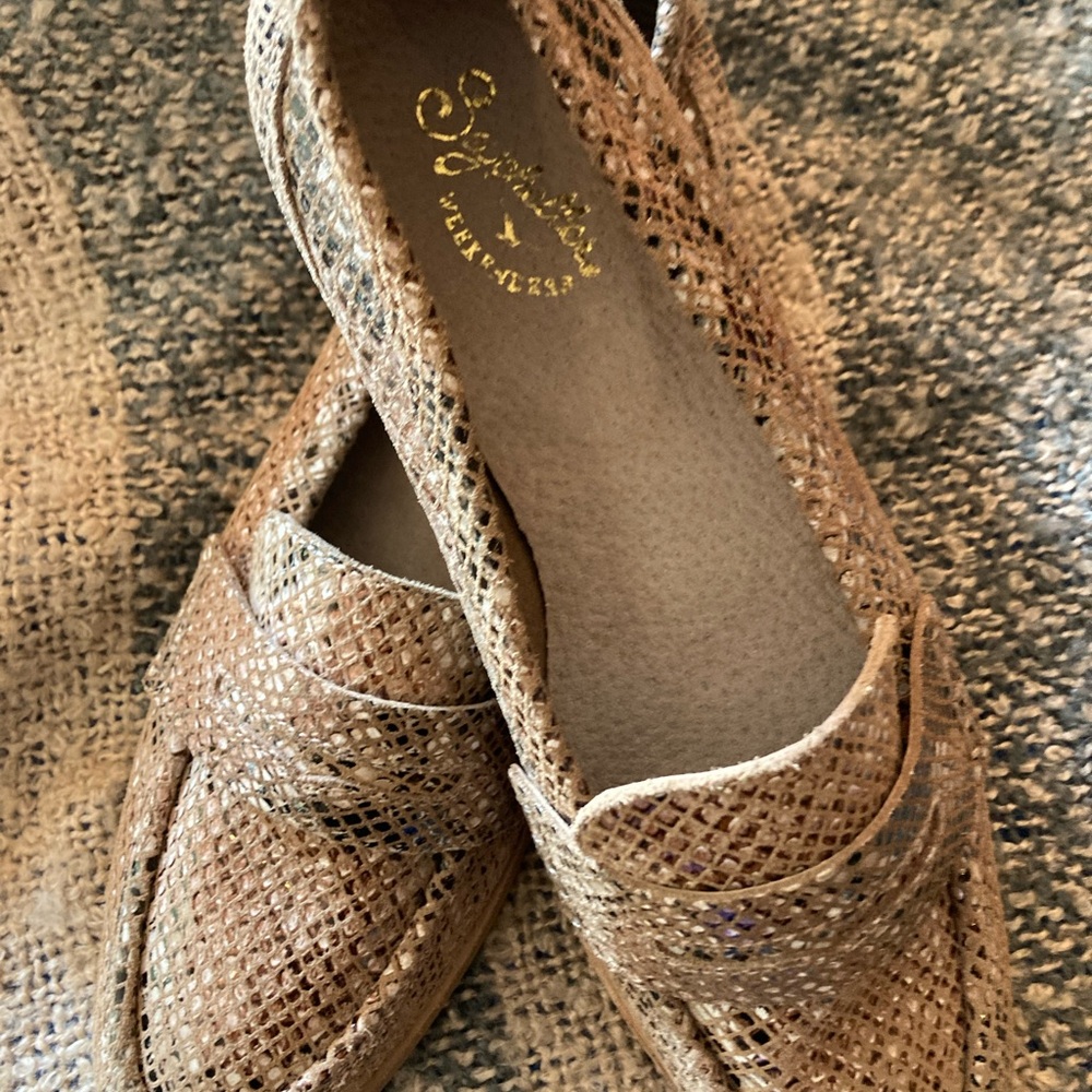Seychelles Weekender Tan Leather Python  Flats